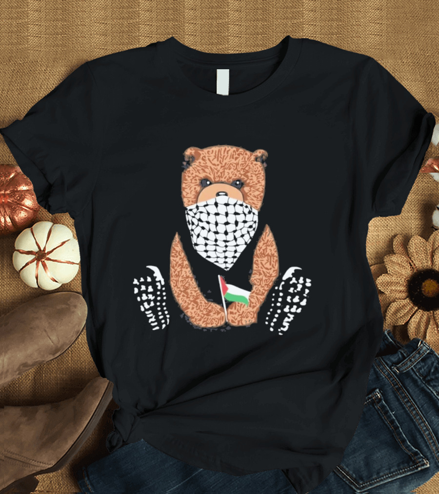 Pali Bear Palestinian Flag Face Covering T-Shirt