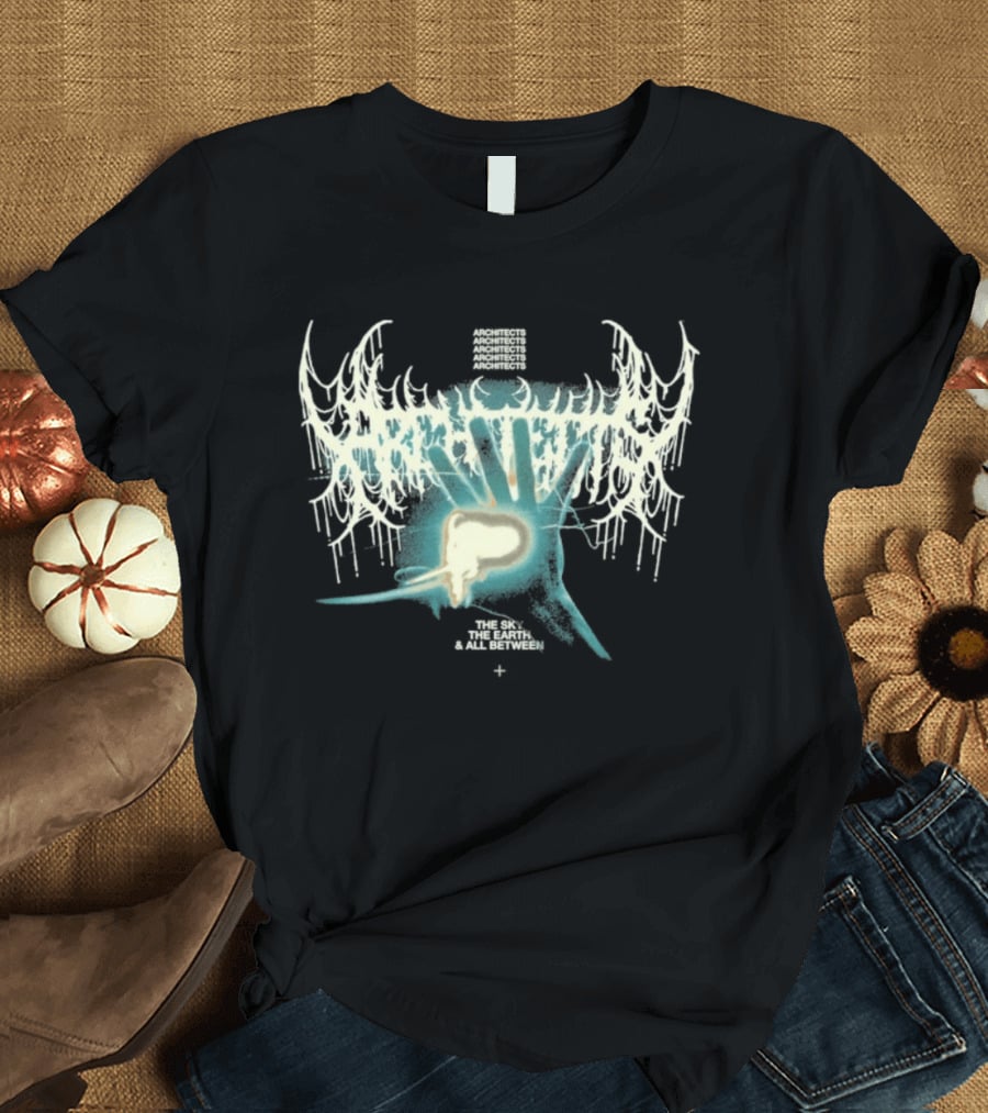 Architects The Earth The Sky And All Between Hand Unique Skull Wings T-Shirt