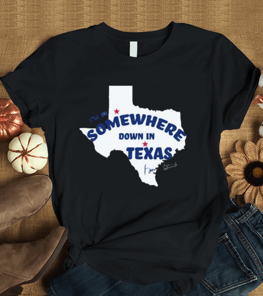 George Strait 2026 Spring Tour I'll Be Somewhere Down In Texas Map T-Shirt