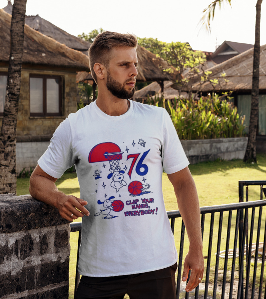 Ghost Bongo Sixers 76 Clap Your Hands Everybody Basketball Stars T-Shirt
