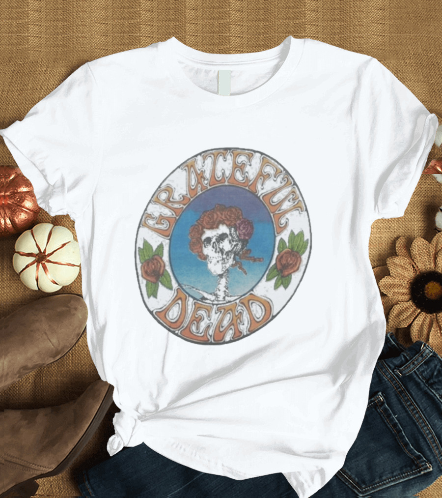 Grateful Dead 1970s Bertha Skull And Roses T-Shirt