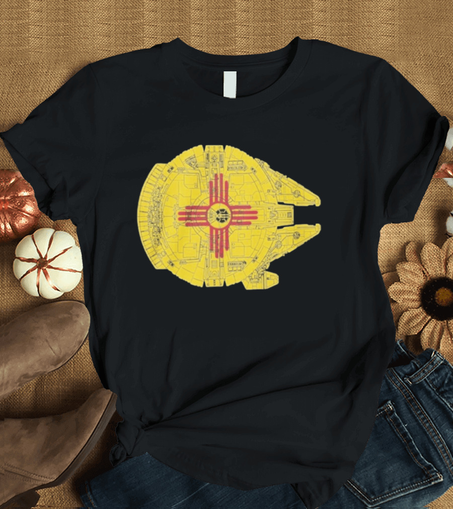 New Mexico Zia Symbol On Millennium Falcon Starship T-Shirt
