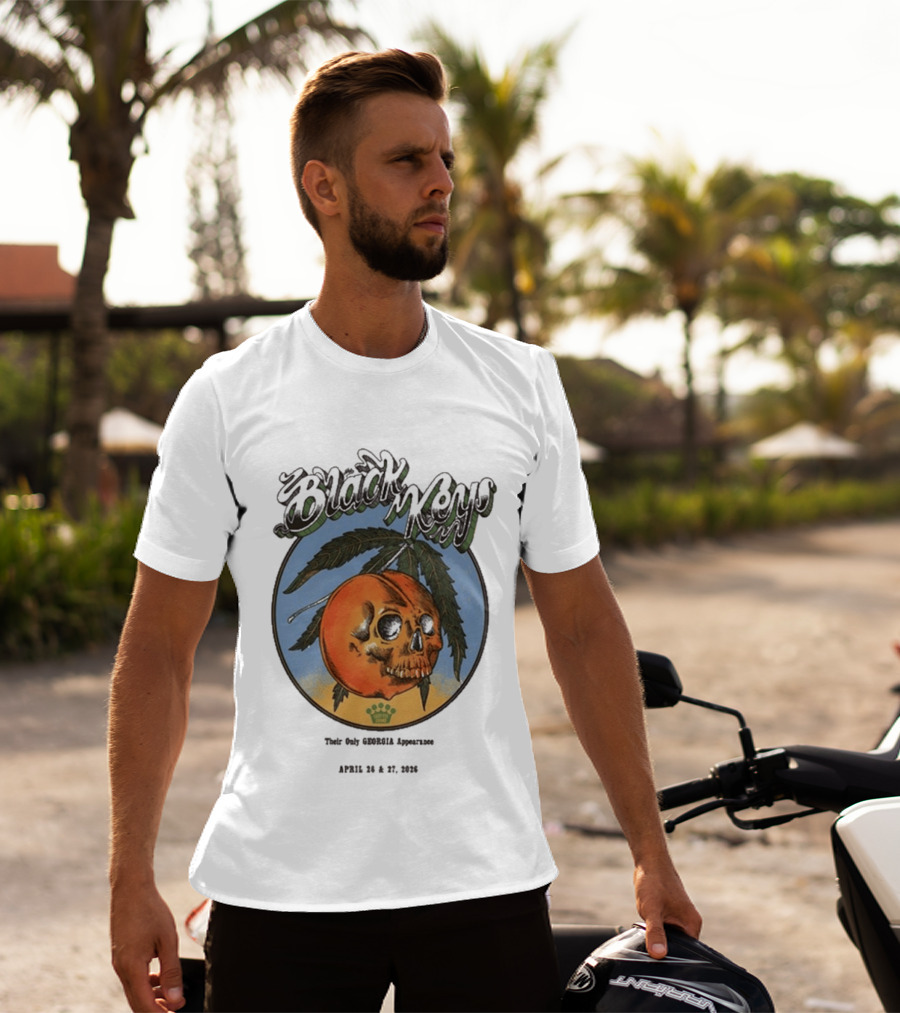 The Black Keys 2026 Atlanta Peach Skull April 26 27 Tour Date T-Shirt