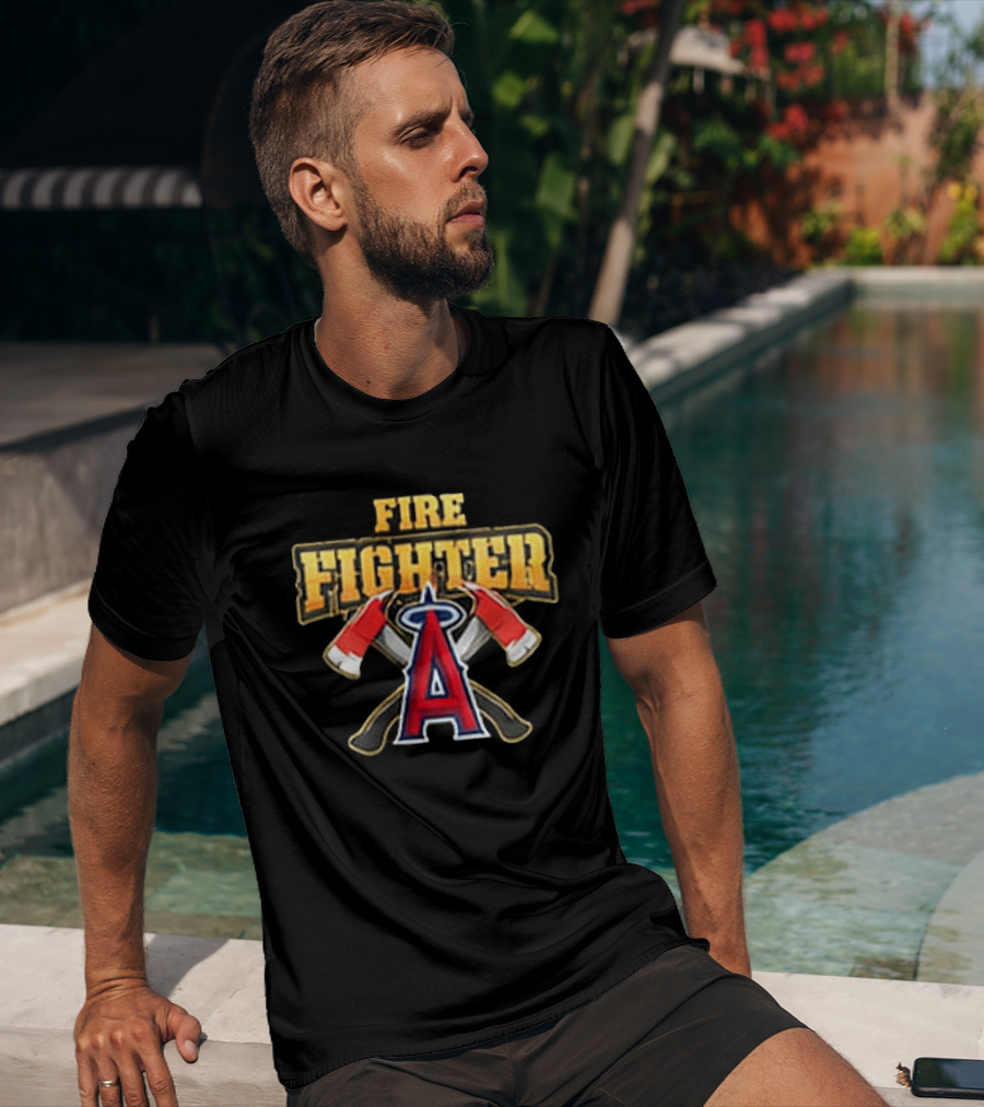 2026 Angels Firefighter Appreciation Giveaway Fire Fighter Axes T-Shirt