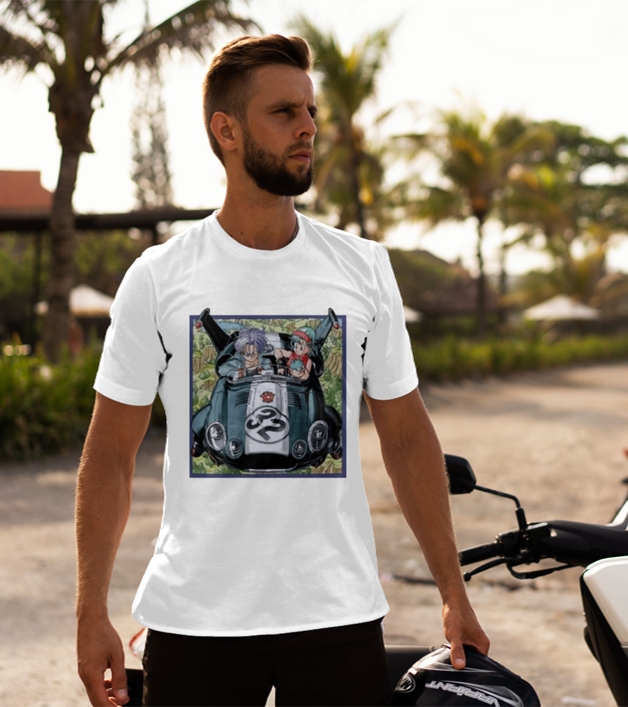 Dragon Ball Z Capsule Corp Adventure Trunks And Bulma Car Ride T-Shirt