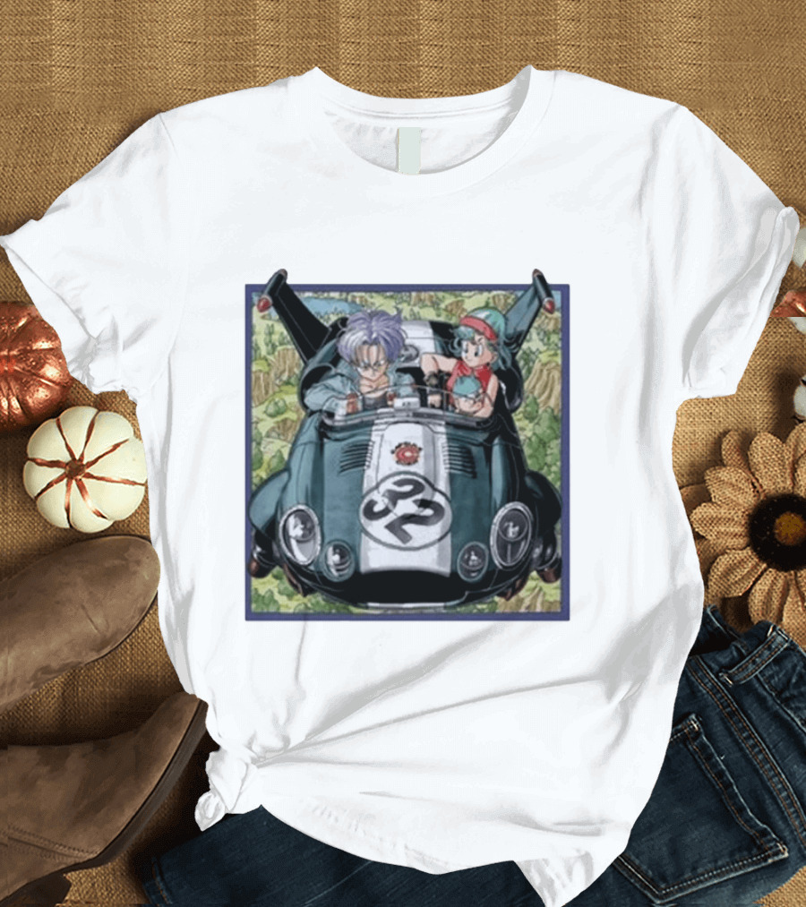 Dragon Ball Z Capsule Corp Adventure Trunks And Bulma Car Ride T-Shirt