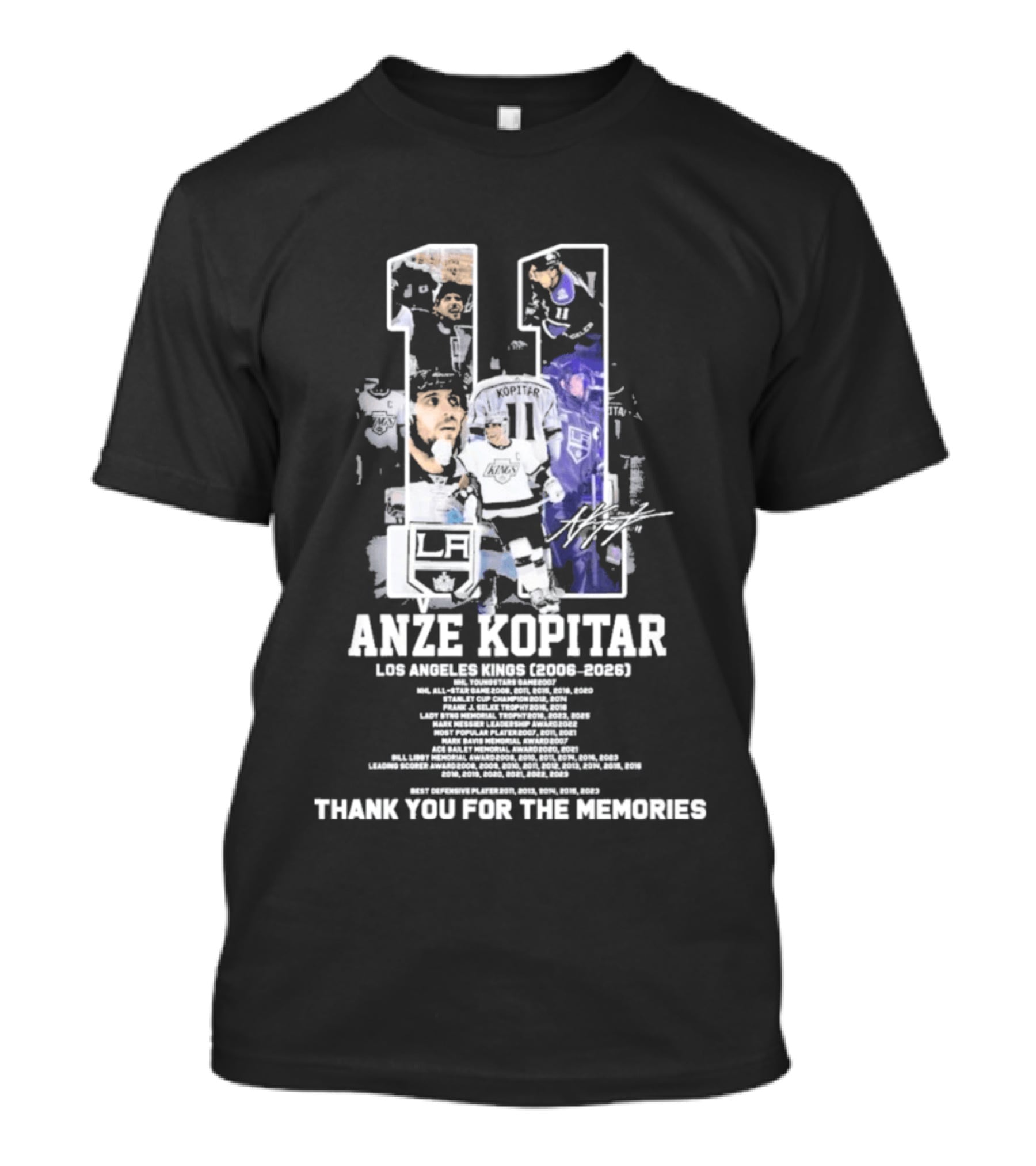 Anze Kopitar 11 Los Angeles Kings 2006 2026 Thank You For The Memories T-Shirt