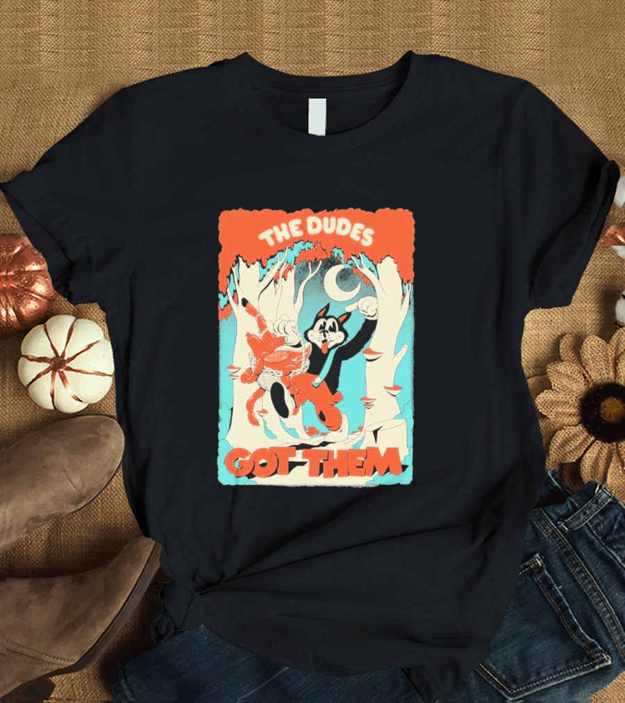 The Dudes Got Them Big Black Wolf In Forest Adventure T-Shirt