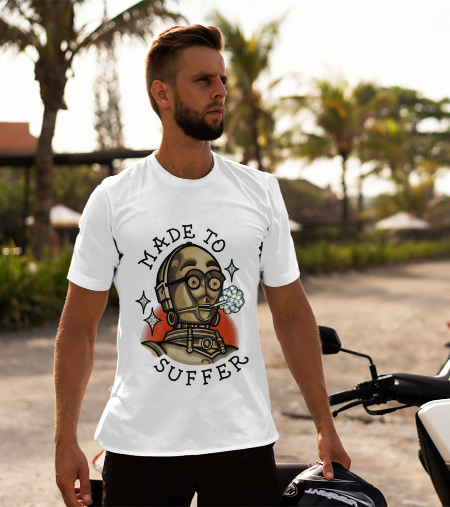 Made To Suffer Robot With Vintage Cartoon T-Shirt