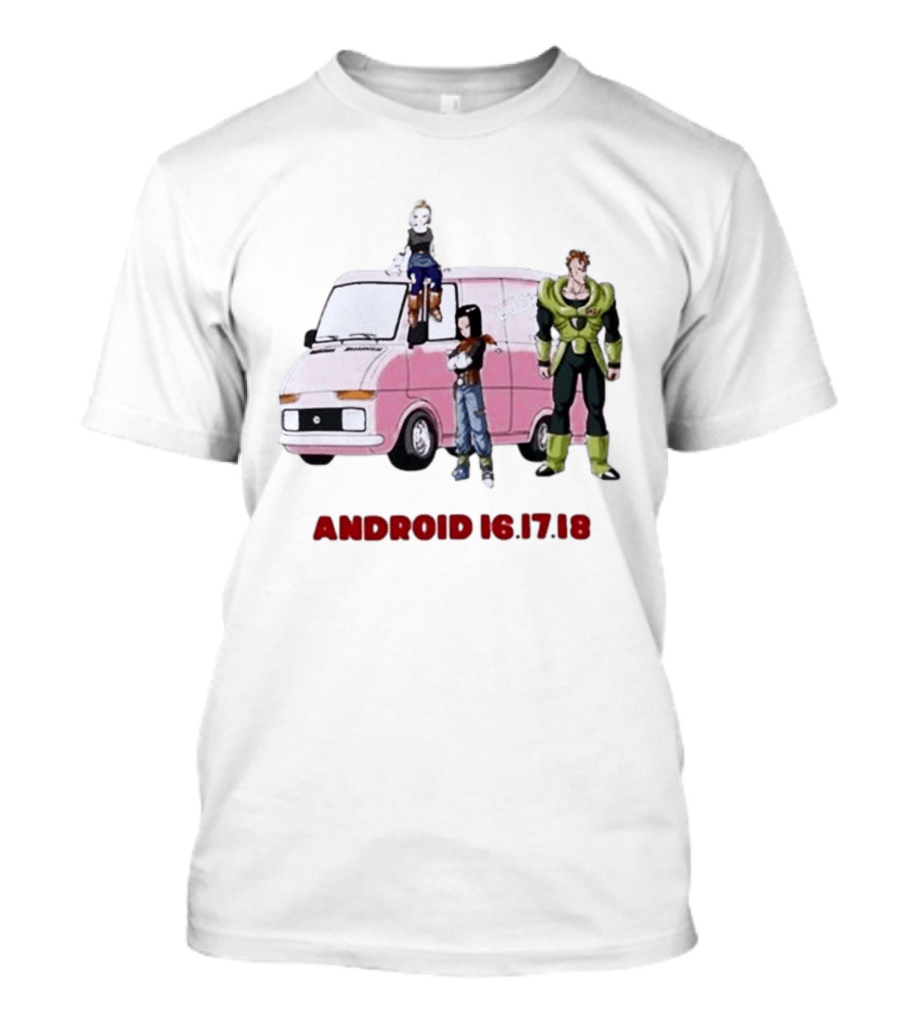Dragon Ball Z Android 16 17 18 Pink Van Scene T-Shirt