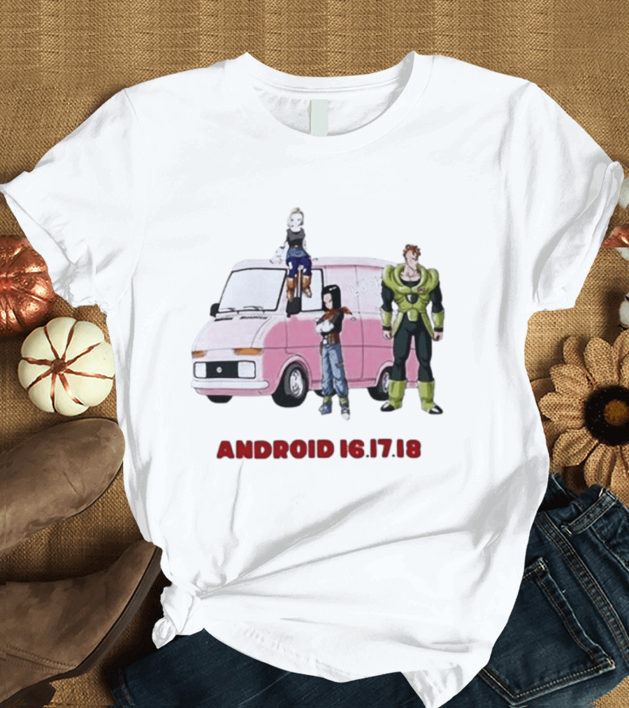Dragon Ball Z Android 16 17 18 Pink Van Scene T-Shirt