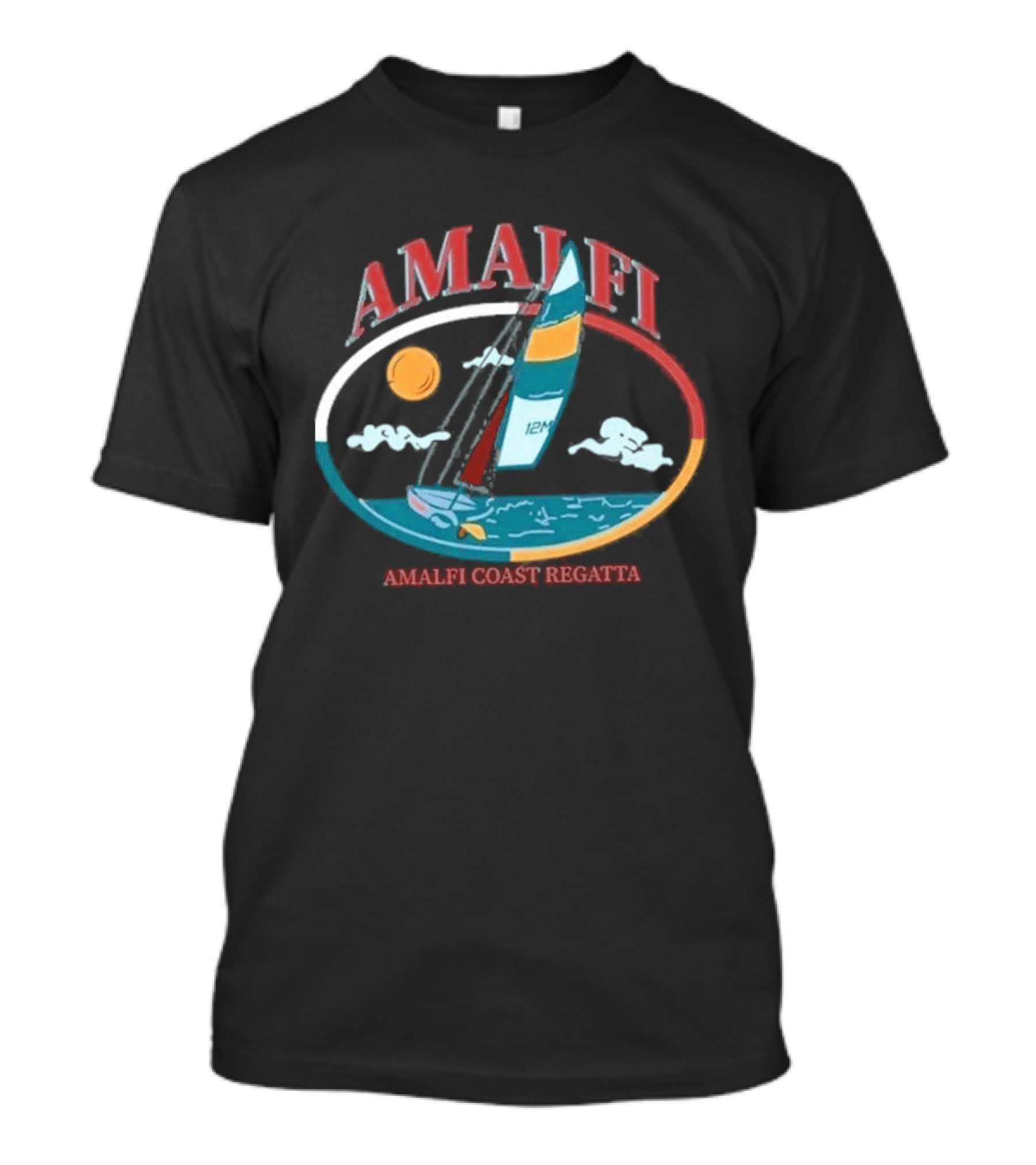 Amalfi Coast Regatta 12M Sailboat Sun And Sea T-Shirt