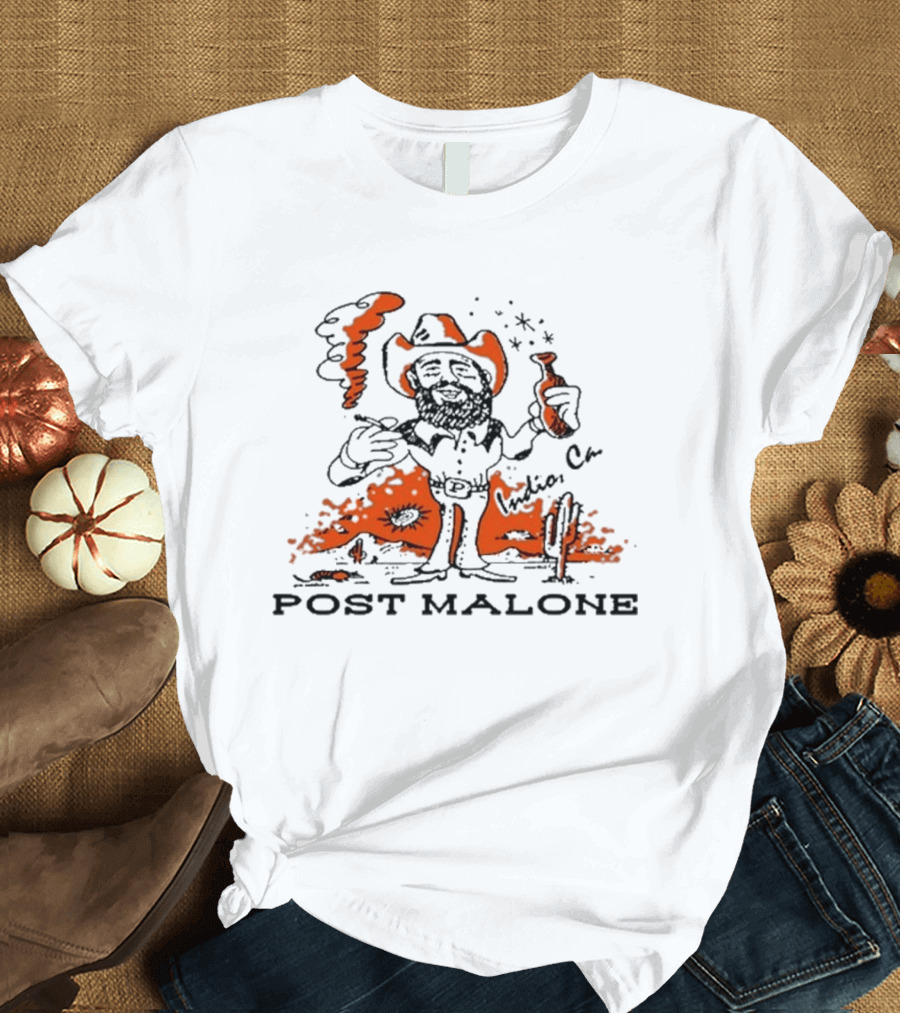 Post Malone Tour Cowboy Indio CA 04 26 2026 Desert Cactus Scene T-Shirt