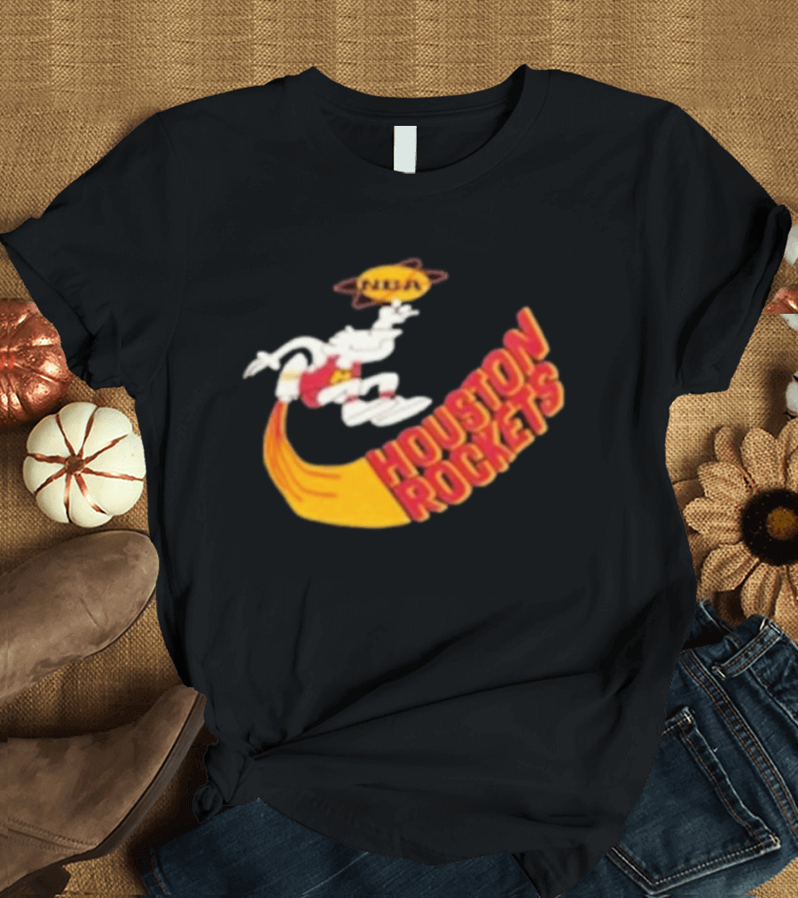 NBA Houston Rockets Retro Mascot Worn T-Shirt