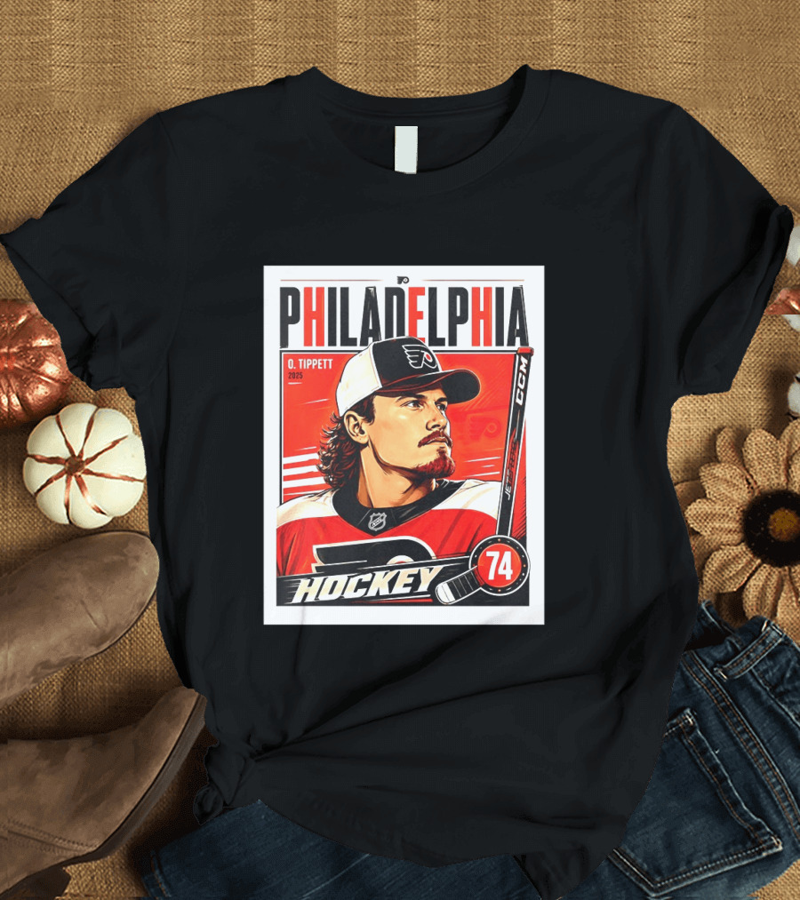 Owen Tippett 74 Philadelphia Flyers Hockey Vintage Style 2025 T-Shirt
