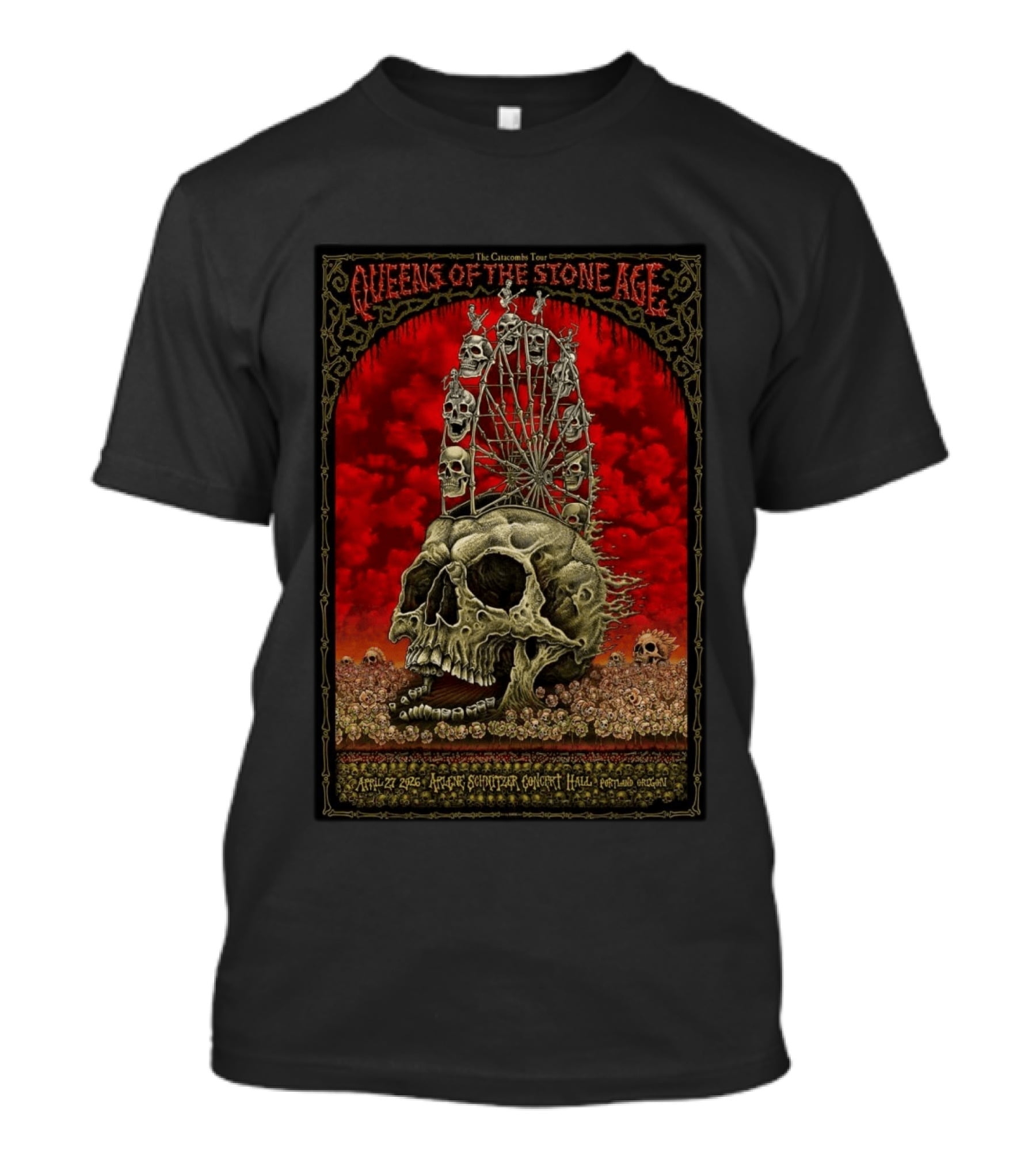 Queens Of The Stone Age The Catacombs Tour Arlene Schnitzer Concert Hall Portland April 27 2026 T-Shirt
