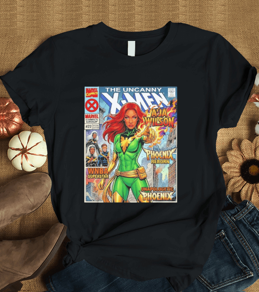 The Uncanny X Men A'Ja Wilson Phoenix Reborn WNBA Superstar Unapologetic Phoenix Comic T-Shirt