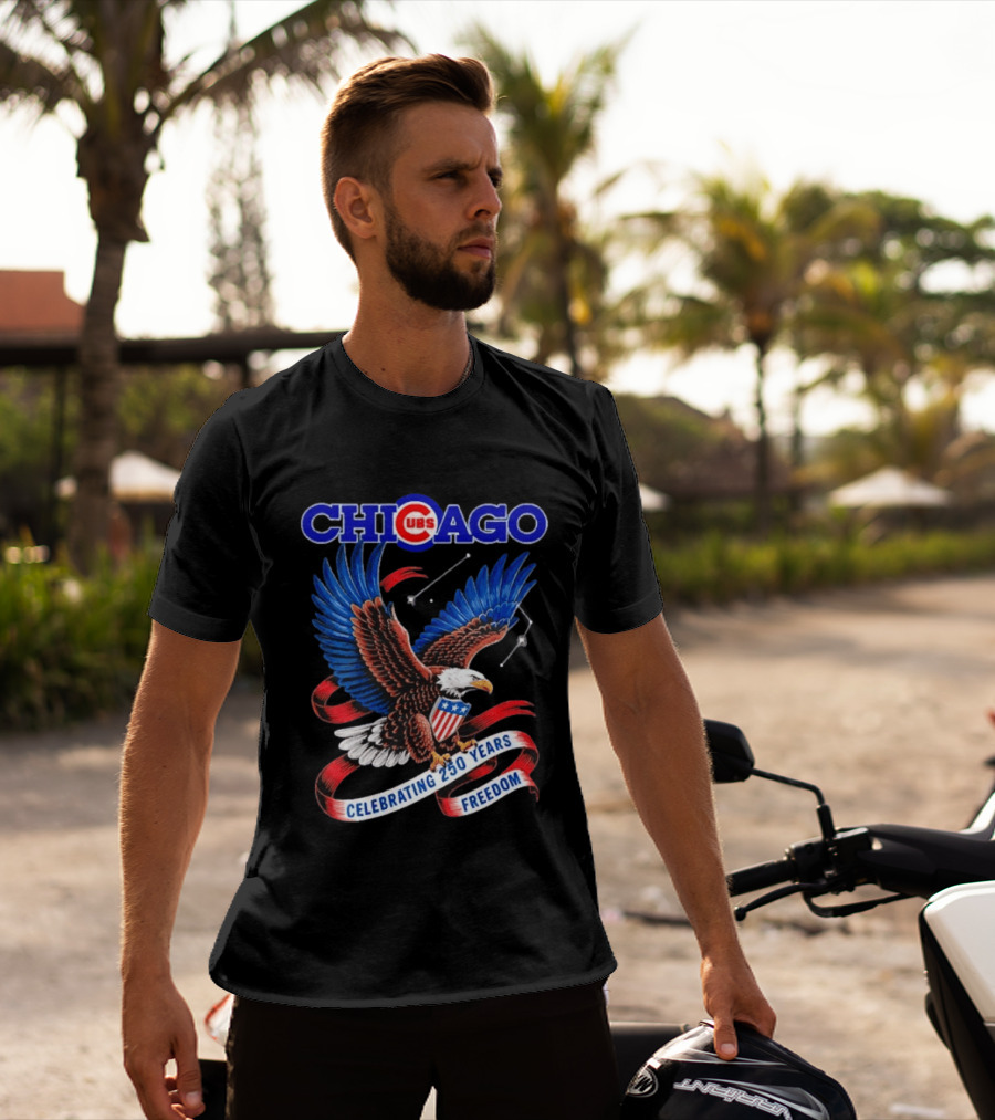 Chicago Cubs Bald Eagle Celebrating 250 Years Freedom T-Shirt