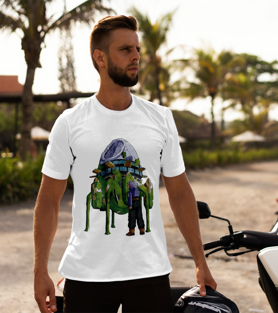 Dragon Ball Z Future Trunks Capsule Corp Time Machine Scene T-Shirt