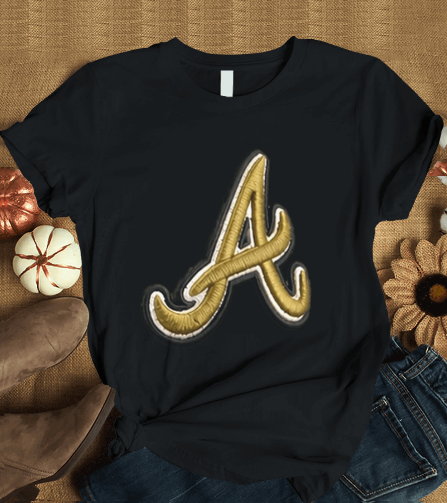 Atlanta Braves Armed Forces 2026 Hat Gold Embroidered A T-Shirt