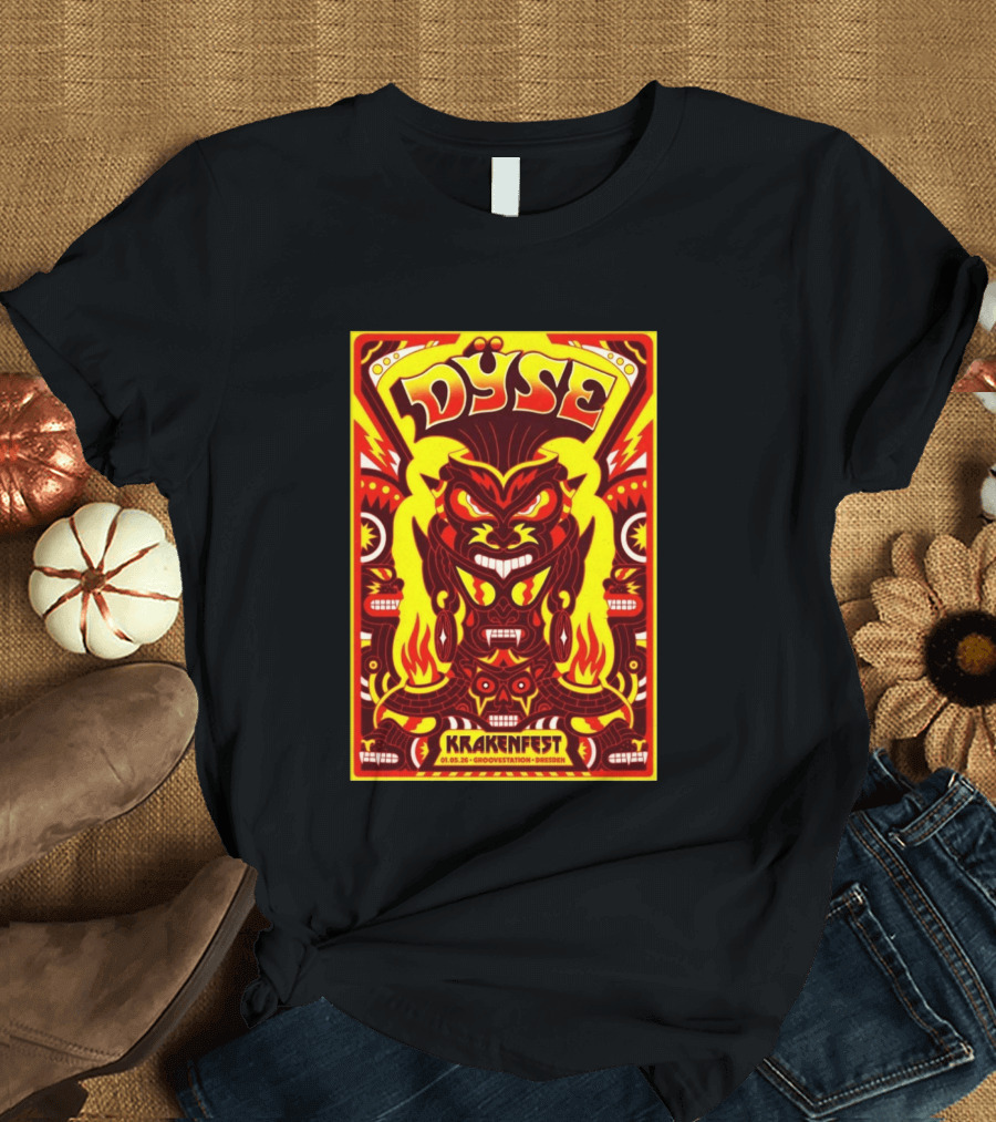 Dyse Krakenfest 01.05.26 Groovestation Dresden Bold Psychedelic Demon T-Shirt