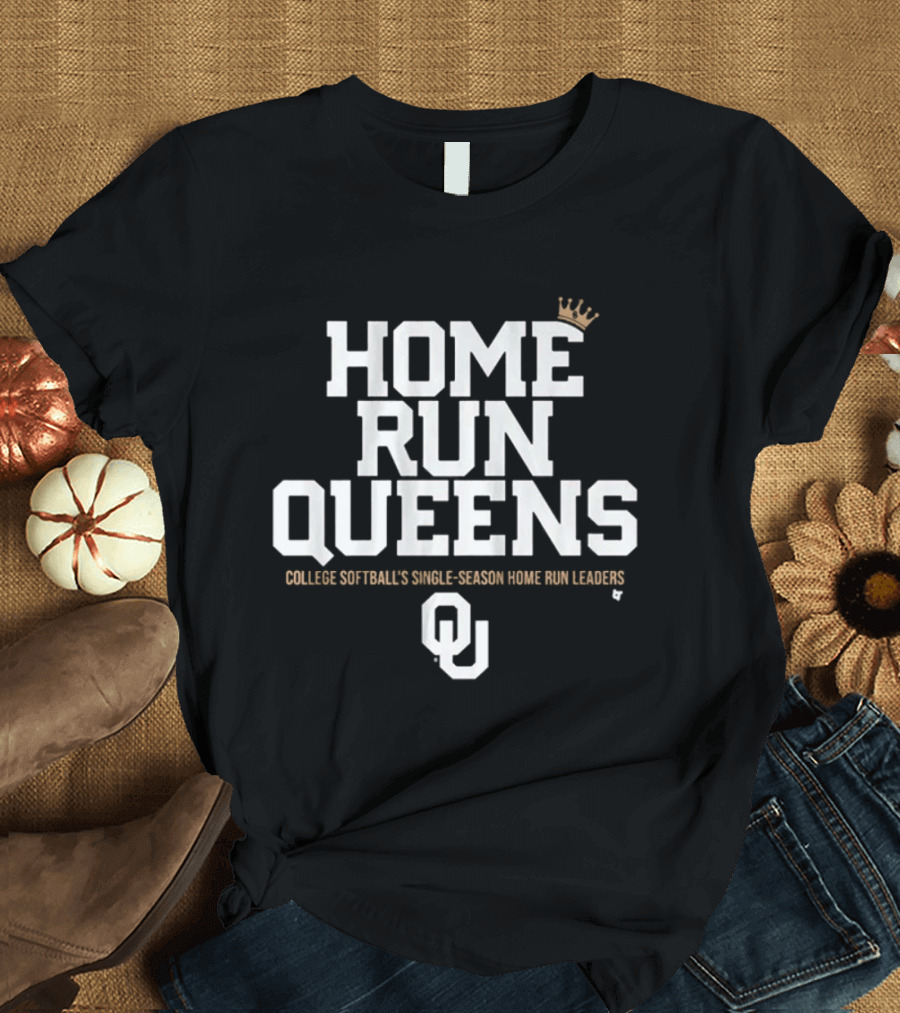 Oklahoma Home Run Queens College Softball Single Season Leaders OU T-Shirt
