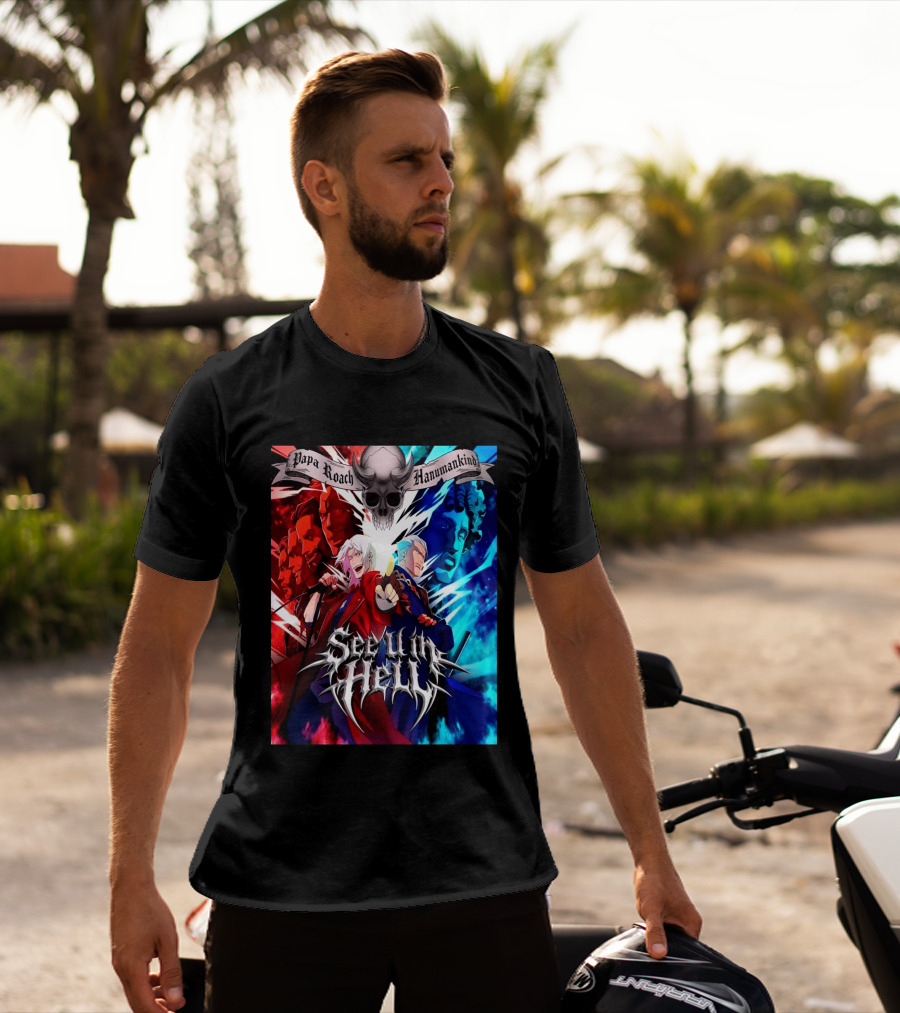 Papa Roach Hanumankind Devil May Cry Season 2 See U In Hell Song T-Shirt