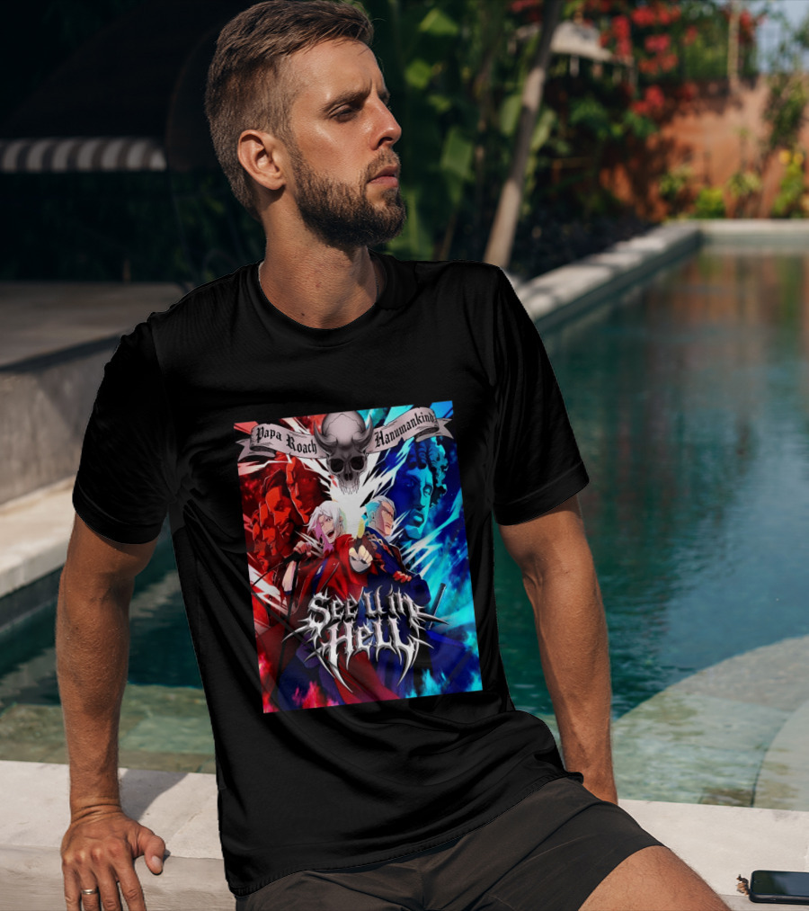 Papa Roach Hanumankind Devil May Cry Season 2 See U In Hell Song T-Shirt