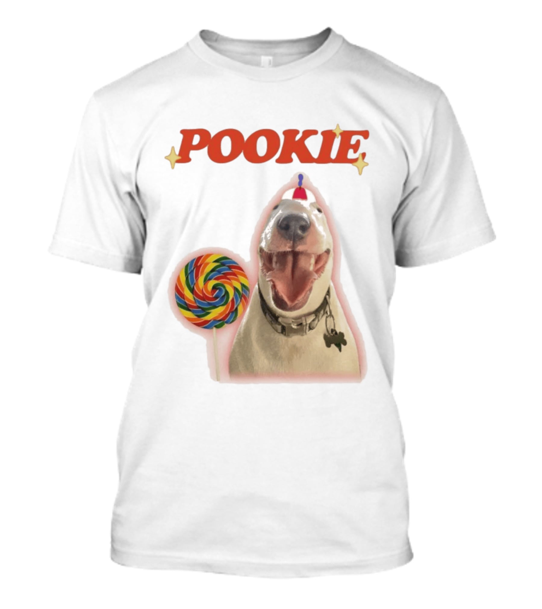 MisterMainer Pookie Bull Terrier Dog With Lollipop T-Shirt