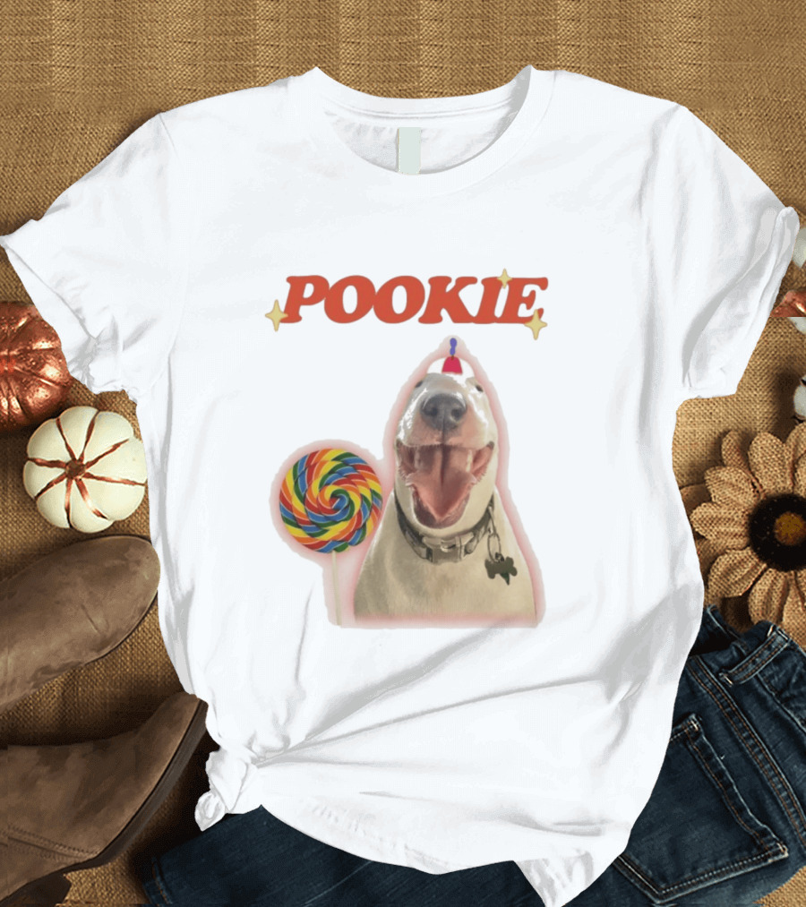 MisterMainer Pookie Bull Terrier Dog With Lollipop T-Shirt