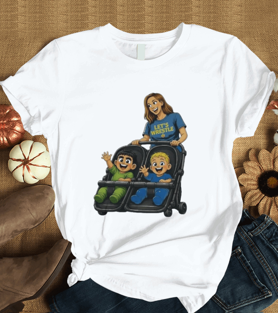 Pro Wrestling Tees Let's Wrestle Mother Lareesa Double Stroller Kids T-Shirt