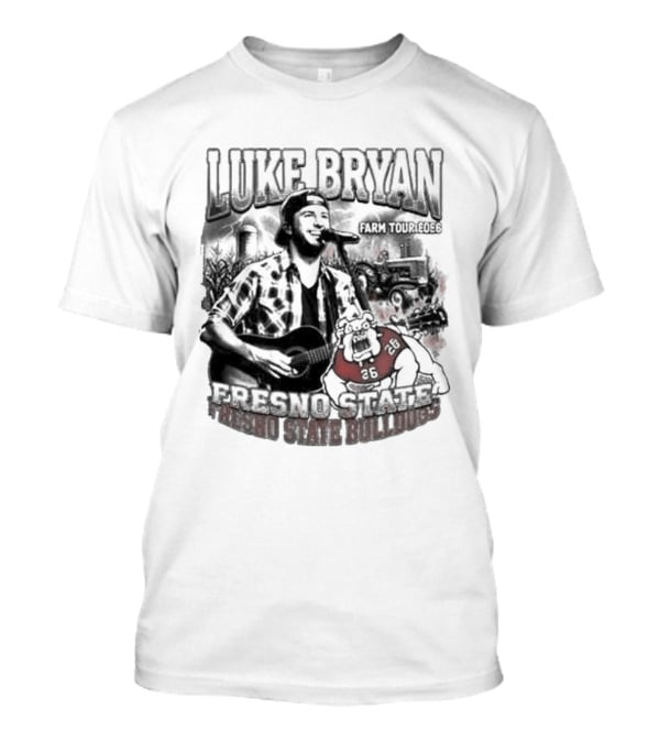 Luke Bryan Farm Tour 2026 Clovis California May 15 Fresno State Bulldogs NCAA T-Shirt