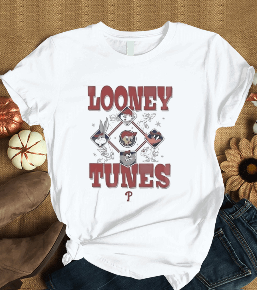 Philadelphia Phillies Looney Tunes Characters Collaboration T-Shirt