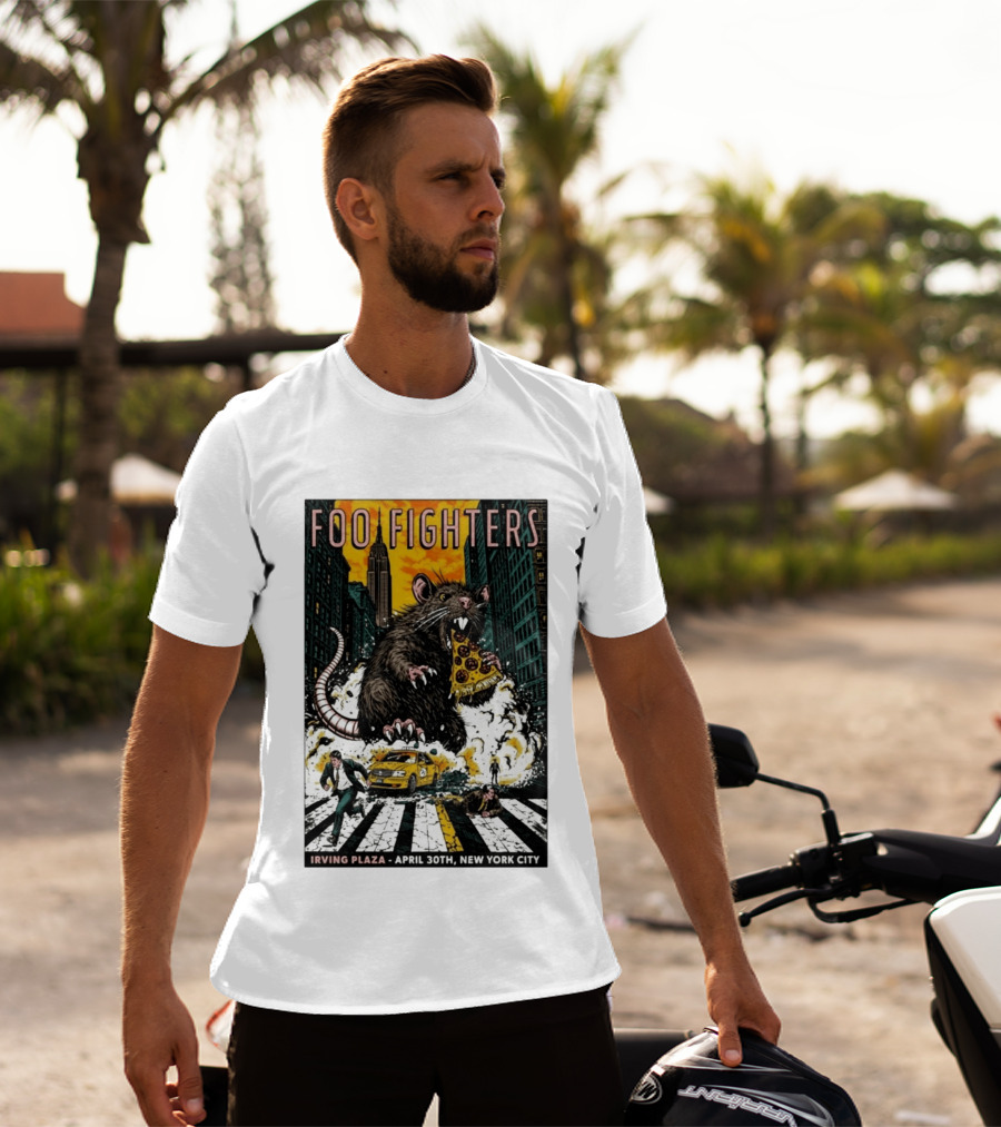 Foo Fighters NYC Irving Plaza April 30 2026 Giant Pizza Rat T-Shirt