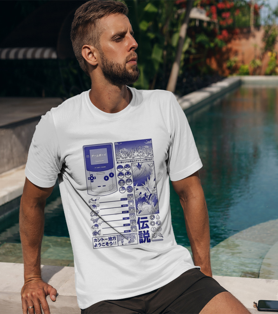 Pikachu Game Boy Gen 1 Pokémon Monsters Japanese T-Shirt