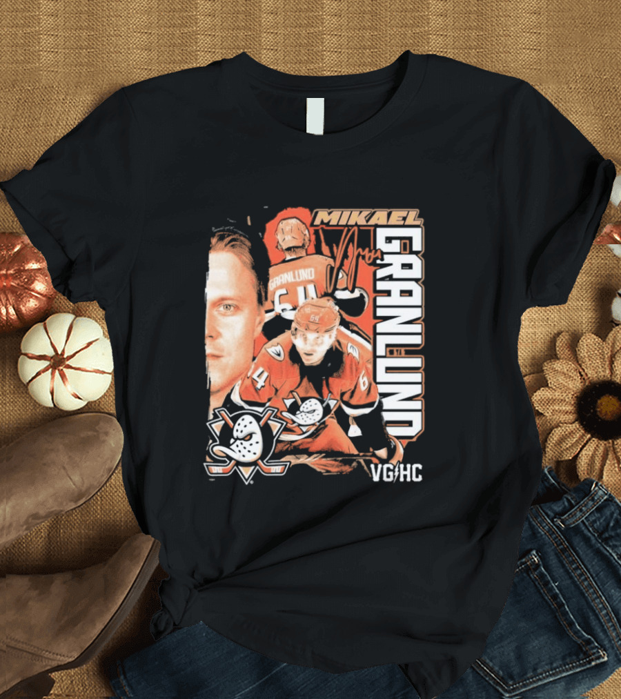 Anaheim Ducks Mikael Granlund VGHC Hockey Team Collage T-Shirt