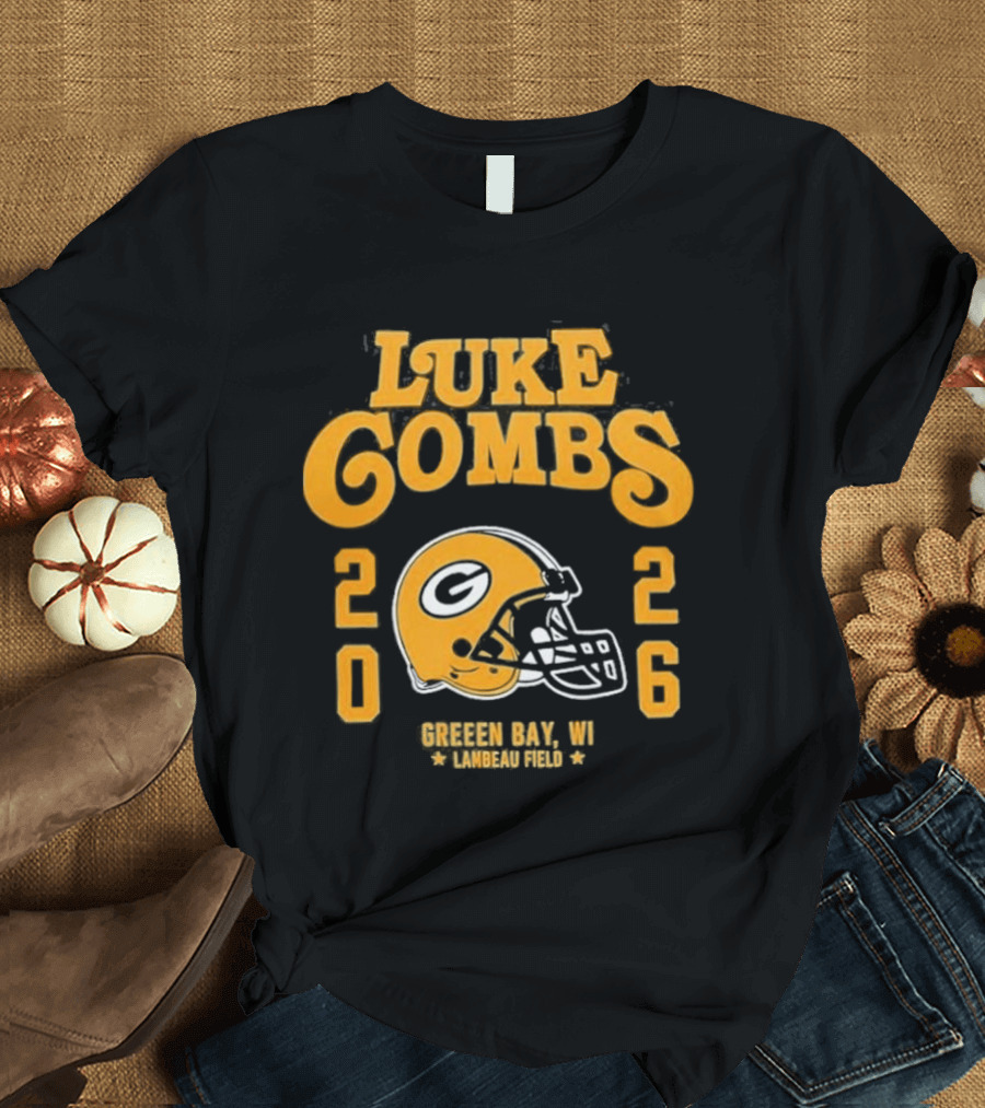 Luke Combs 2026 Green Bay Packers Lambeau Field Event T-Shirt