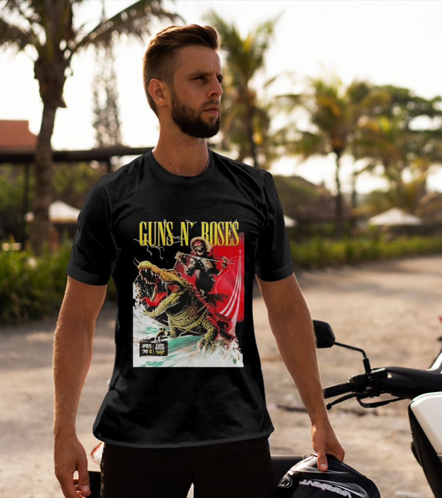 Guns N' Roses F1 Miami Grand Prix Florida 2026 Skeleton Rides Crocodile Hard Rock Live April 30 T-Shirt