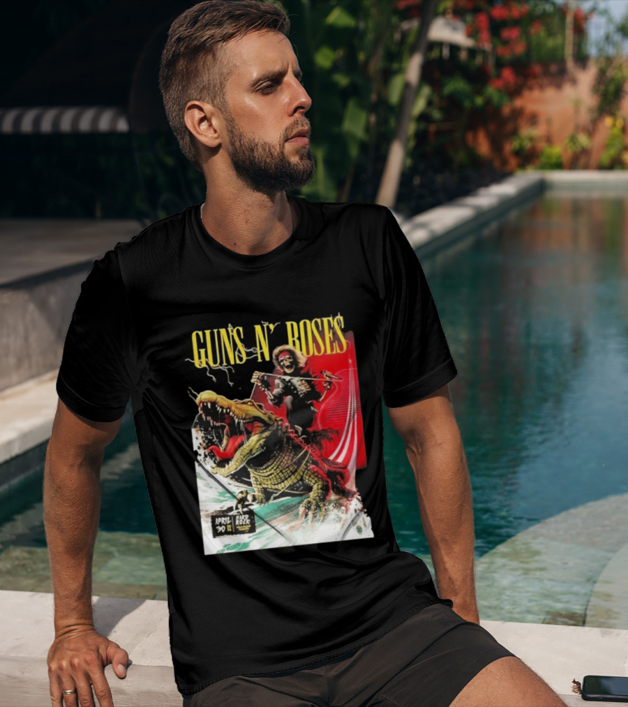 Guns N' Roses F1 Miami Grand Prix Florida 2026 Skeleton Rides Crocodile Hard Rock Live April 30 T-Shirt