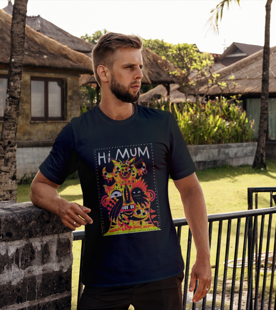 Hi Mum GrooveStation Dresden May 1 2026 Vibrant Abstract Faces T-Shirt