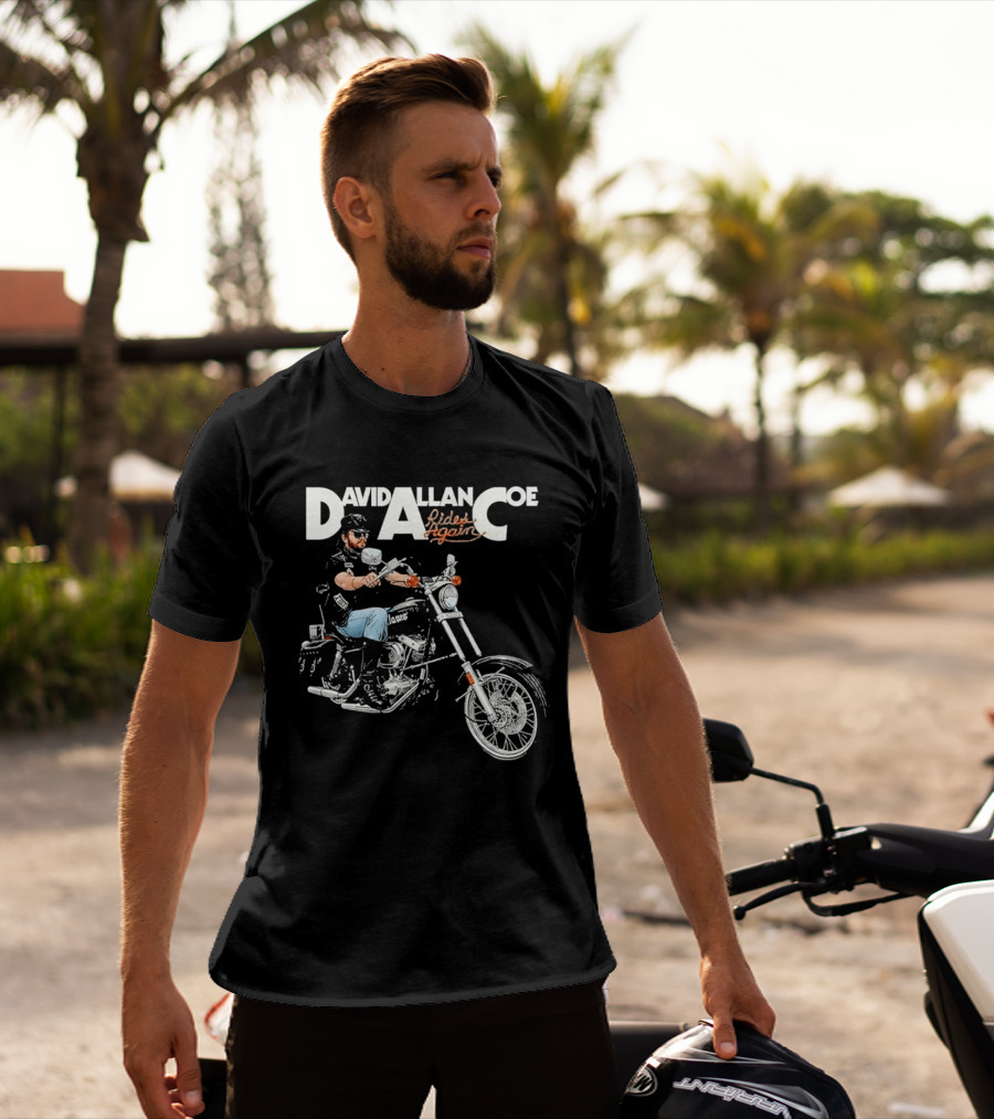 David Allan Coe Rides Again Biker Country Music Legend T-Shirt
