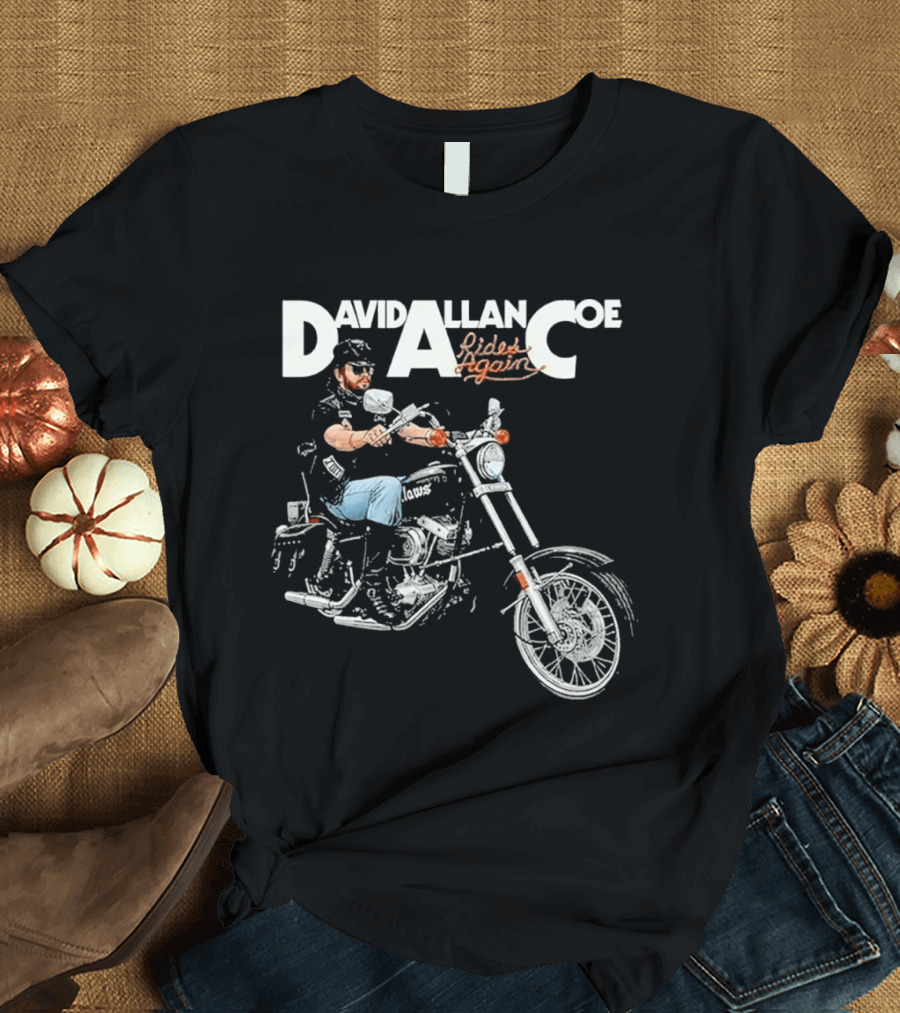 David Allan Coe Rides Again Biker Country Music Legend T-Shirt