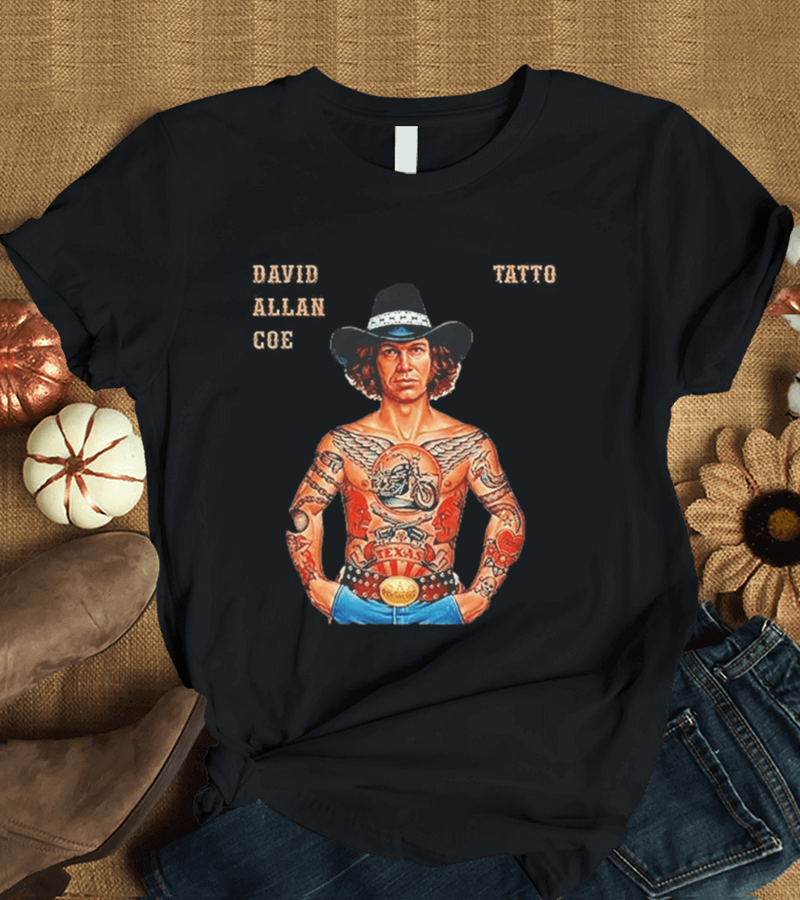 David Allan Coe Tattoo Texas Country Music Cowboy Hat T-Shirt