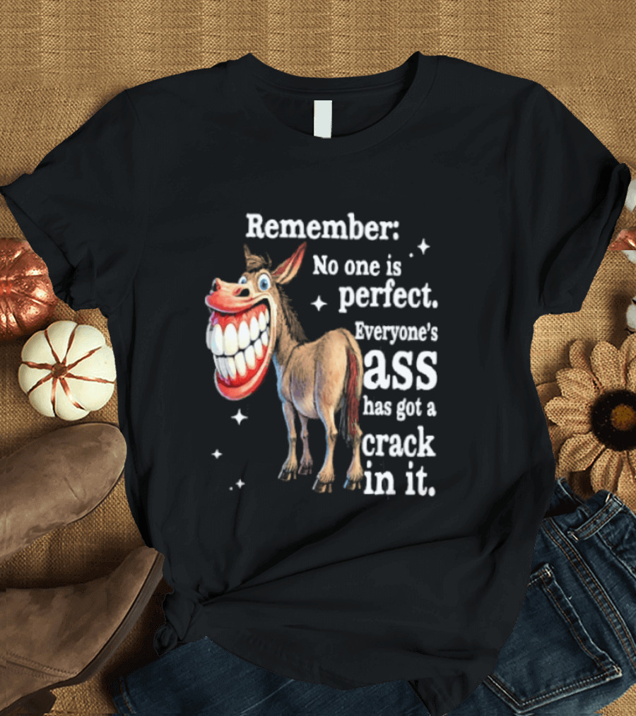 Remember No One Is Perfect Everyone's Ass Has Got A Crack In It Donkey T-Shirt