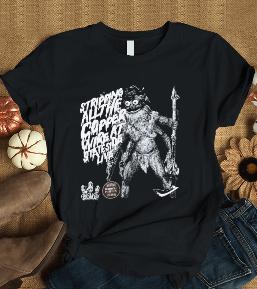 Stripping All The Copper Wire Stateside Live Gangstagrass Mercenary Freedom Infantry T-Shirt
