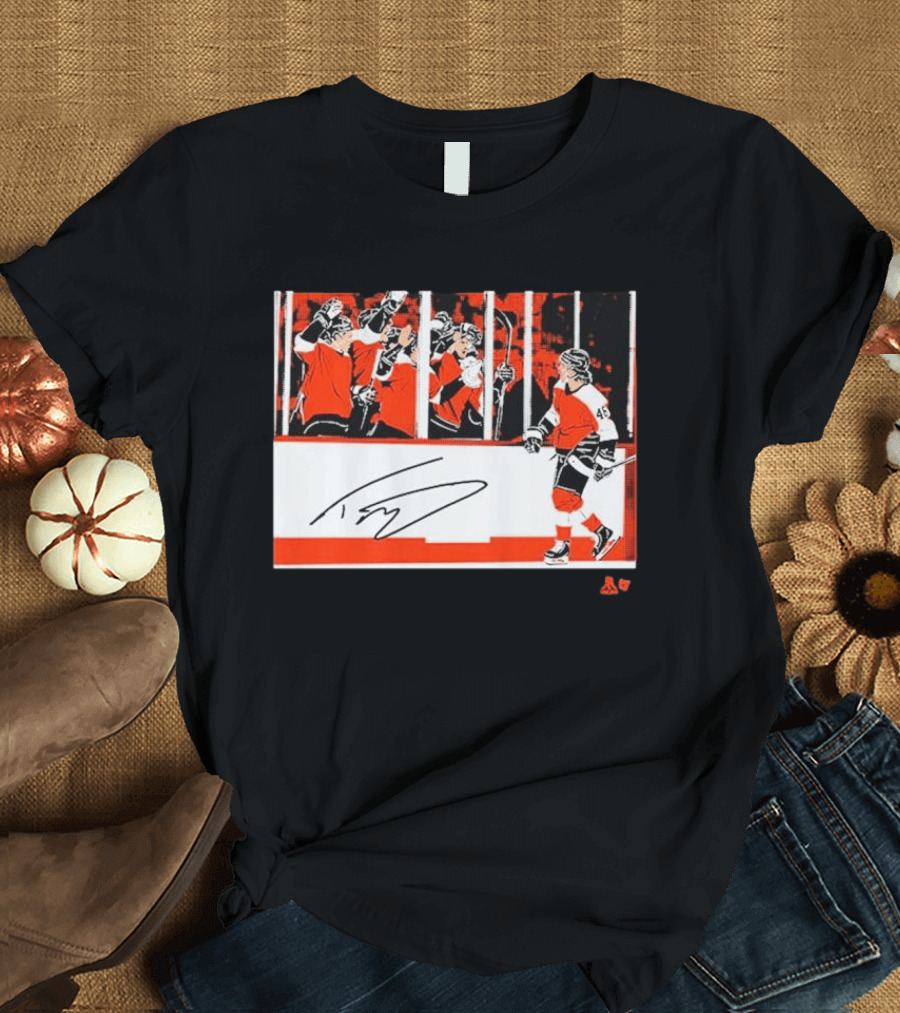 Trevor Zegras Penalty Box Celebration Hockey Art Signature Number 46 T-Shirt