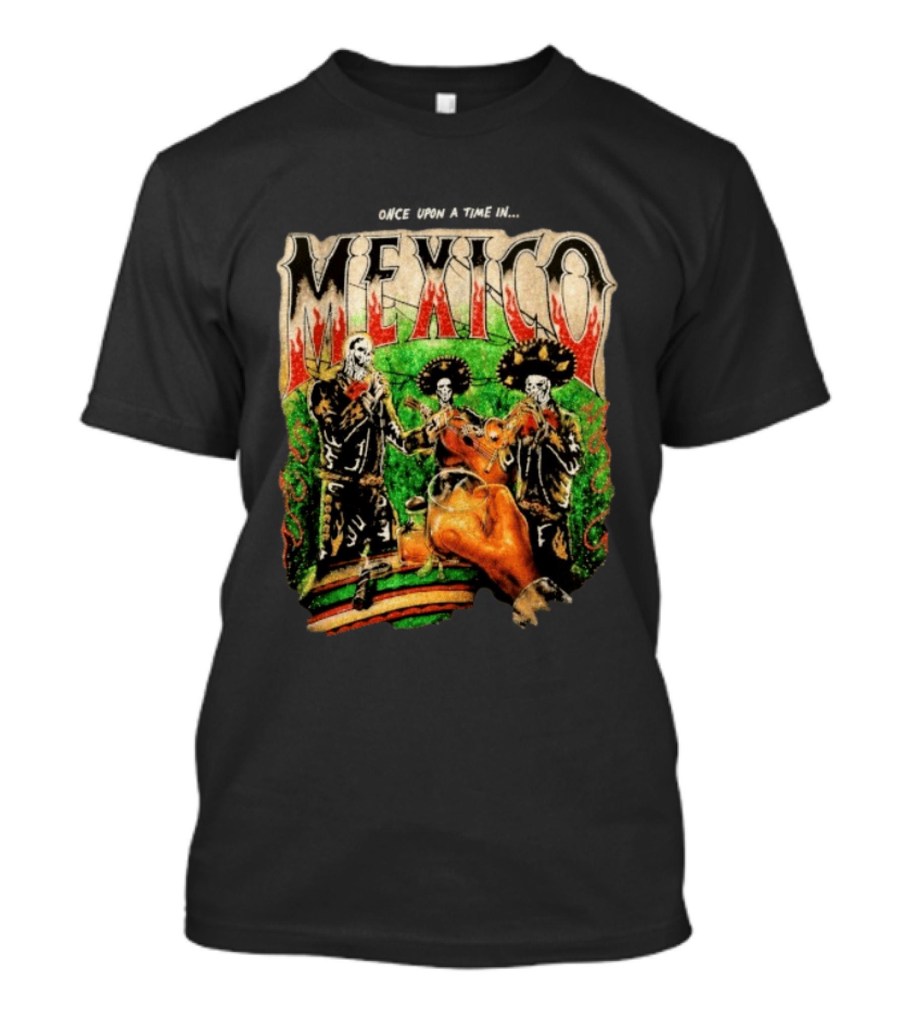 Warren Lotas Mexico Day Of The Dead Mariachi Skulls T-Shirt