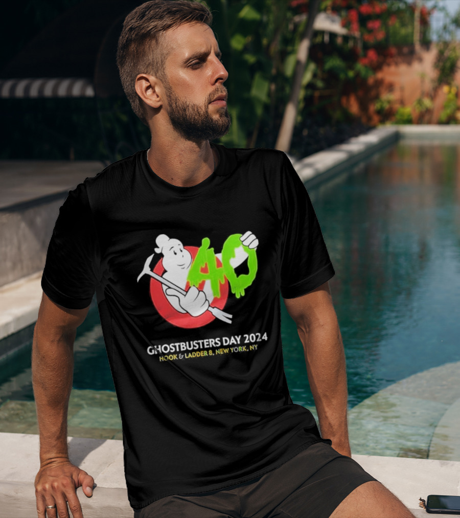 Ghostbusters Day 2024 40th Anniversary Hook Ladder 8 New York NY T-Shirt