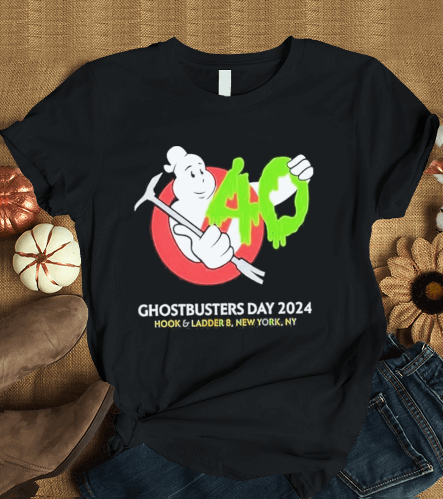 Ghostbusters Day 2024 40th Anniversary Hook Ladder 8 New York NY T-Shirt