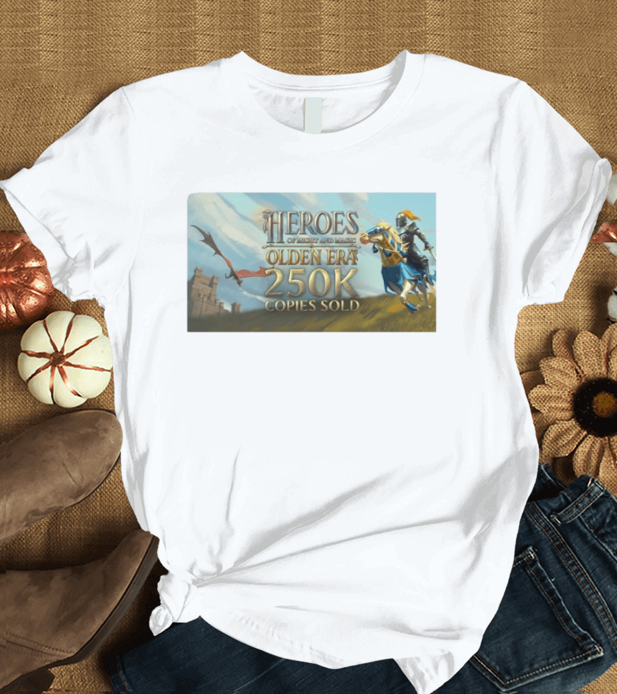 Heroes Of Might And Magic Olden Era 250K Copies Sold With Knight And Dragon T-Shirt